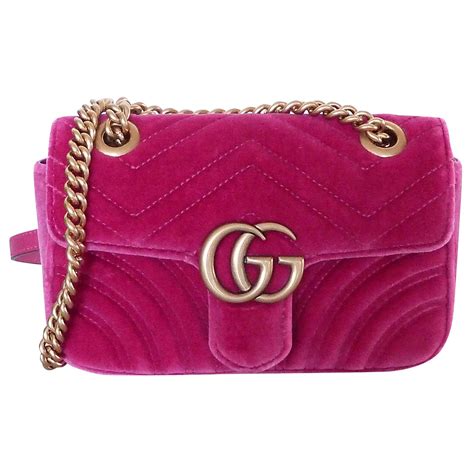 Gucci pink velvet bag